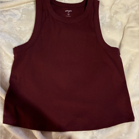 Old Navy cropped Women's Burgundy Tank Top - Picture 1 of 2